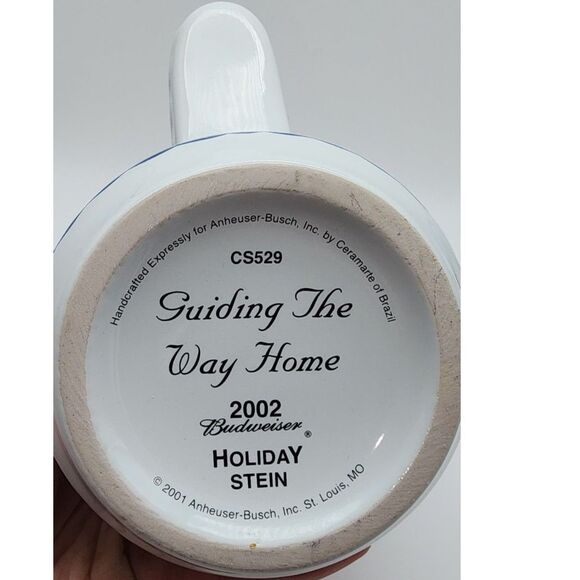 Vintage 2002 Budweiser Clydesdale Horses Christmas Holiday Beer Stein Mug - Picture 6 of 8